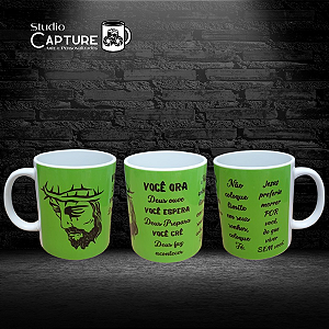 Caneca Cristã Jesus – Frases de Fé e Inspiração
