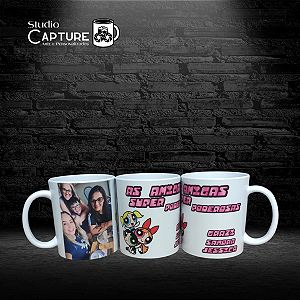 Caneca Plástico Amigas Super Poderosas com NOME e FOTO