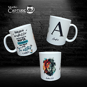 Caneca Plástico Salmo 23 com NOME