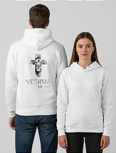 MOLETOM YESHUA ELE VIVE - BLACK AND WHITE