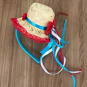 Tiara Festa Junina Caipira Menina - Conjunto com 3 Unidades