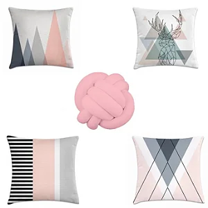 Kit de Almofadas Modernas com Capa e Almofada Nó