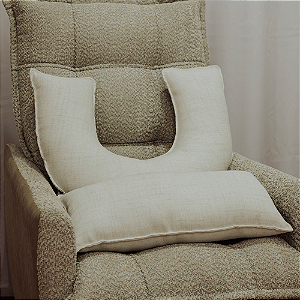 Kit Almofadas Rineira + Amamentação - Linho Bege Claro