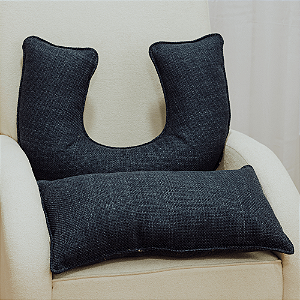 Kit Almofadas Rineira + Amamentação - Linho Azul Náutico