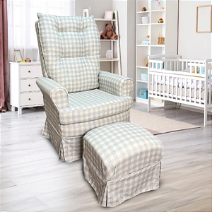 Poltrona Yara com Capitonê + Puff Zara