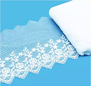 Bordado Inglês Arte Punto Tule BT-009 10,5cm Branco 13,7mts