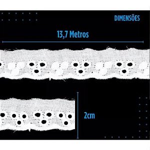 Bordado Ingles de C/13,7 MetrosAlgodão Importado Part.01