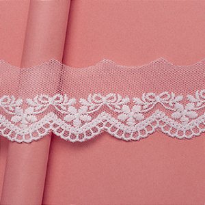 Bordado Inglês Arte Punto Tule BT-018 3,5cm Branco 13,7mts