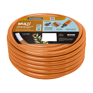 Mangueira Para Jardim PVC Laranja 20m com Adaptadores Tramontina