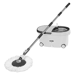 Rodo Mop Giratório com Cesto Inox 7,5L Cabo Extensível Inox Vonder