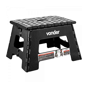 Banqueta Plástica Dobrável 220mm Preta Vonder