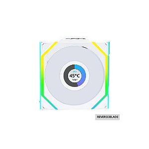 Fan UNI FAN SL LCD 120 ARGB Branco Reverse Blade