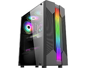 Gabinete Gamer K-MEX CG01A9 Bifrost 6 LED RGB Preto