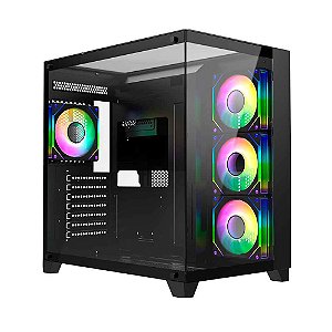 Gabinete Liketec Zeus Pro Glass Black,  ATX