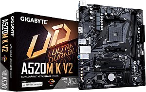 Placa-Mãe Gigabyte A520M K V2 AM4 DDR4 mATX