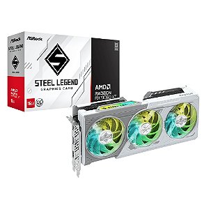 Placa De Video RX 9060 XT Steel Legend 16GB OC Asrock AMD White