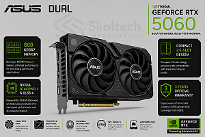 Placa De Video RTX 5060 Asus Dual 8GB GDDR7 SFF Ready Compact