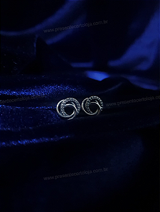 Brincos Estilo Pandora – 3 Círculos Cravejado/Liso | 11,7mm | Prata 925