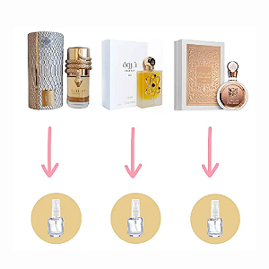 Combo 3 Mulher Poderosa - Fracionados 5ml cada (Musamam, Tharwah, Fakhar)