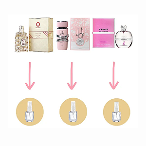 Combo 3 Mais Vendidos Feminino - Fracionados Árabes 5ml cada (Royal Amber, Yara, Chants)