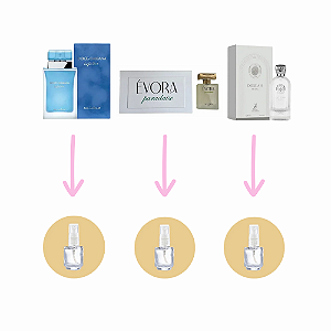 Combo 3 Frescos - Fracionados 5ml cada (Light Blue Intense, Évora Paradise Afrodisíaco, Delilah)