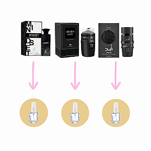 Combo últimos lançamentos Árabes Masculinos 5ml cada (Mindset, Arabia Code, Asad Elixir)