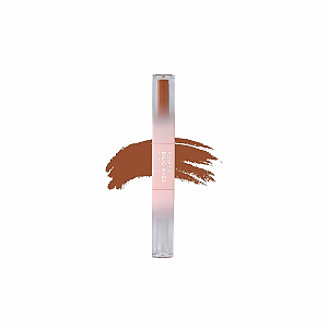 Baton líquido Jasmyne Duo com Gloss Marron Perfeito Ultra Coat - Ruby Kisses