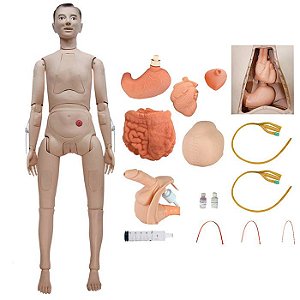 MANEQUIM ADULTO BISSEXUAL, C/ORGAOS INTERNOS P/TREINO DE ENFERMAGEM