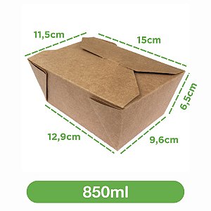 Embalagem 850ml Kraft | 100 unidades