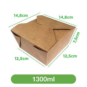 Embalagem 1300ml Kraft | 100 unidades