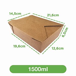 Embalagem 1500ml Kraft | 100 unidades