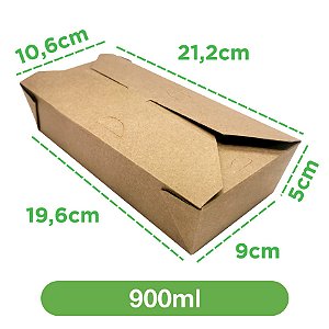 Embalagem 900ml Kraft | 100 unidades