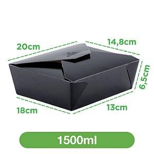 Embalagem 1500ml Preta | 100 unidades