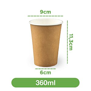 Copo de Papel Kraft 360ml - 350 unidades