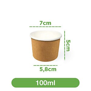 Pote de papel kraft 100ml (sem tampa) | 500 unidades