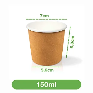 Pote de papel kraft 150ml (sem tampa) | 500 unidades