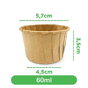 Copo / pote de papel kraft 60ml - 500 unidades