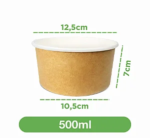 Pote de papel kraft 500ml (sem tampa) | 180 unidades
