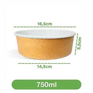 Pote de papel kraft 750ml (sem tampa) | 100 unidades