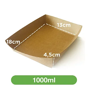 Bandeja 1000ml kraft multiuso | 400 unidades