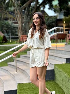 Camisa de Linho Listrado - B1117