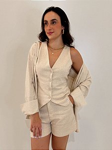 Shorts de Linho Premium Natural - S1106