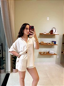Shorts de Linho Listrado - S1112