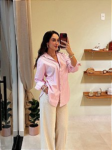 Camisa Tricoline 100% Algodão Rosa - B1110