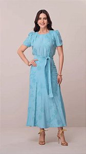 VESTIDO TEREZA AZUL MIDI TATA MARTELLO