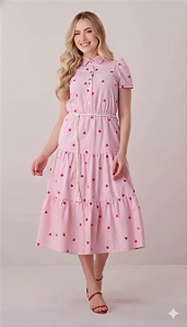 VESTIDO RENATA DETALHE BORDADO CORAÇÃO TATA MARTELLO