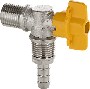 REGISTRO ESFERA 90° P/ GAS 1/2" BSP (M) X 1/2" BSP (M)