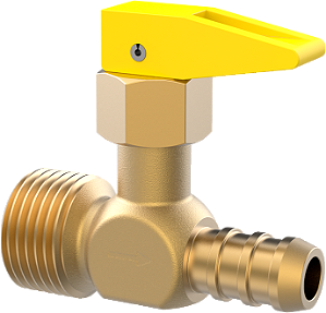 REGISTRO DE BLOQUEIO P/ GAS NPT 1/2" (M) X 3/8" TM (M)