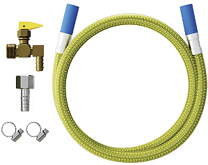 KIT INSTALACAO COOKTOP C/ FLEXIVEL PONTA AZUL E REGISTRO DE BLOQUEIO 1,20M BLUKIT