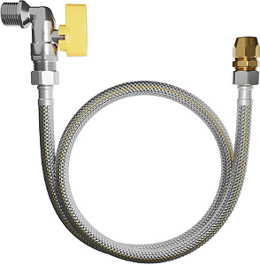 KIT INSTALACAO GAS C/ FLEXIVEL ESPIGAO 3/8 X REGISTRO 1/2 1,20M BLUKIT